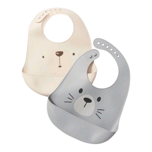 CONJUNTO DE 2 BABETES DE SILICONE